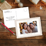 Scandinavian Brown &amp; White Photo Holiday Postcard