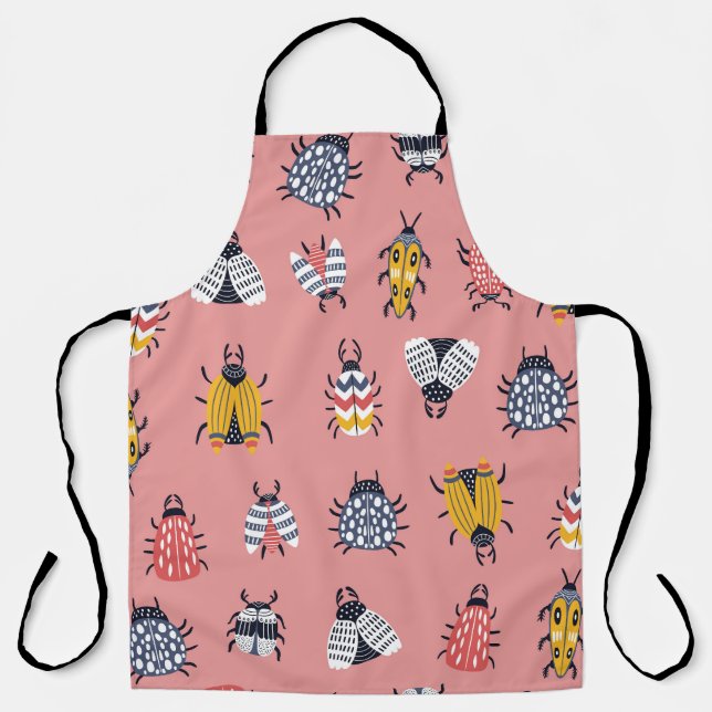 Scandinavian Bugs Beetles Childish Pattern Apron (Front)