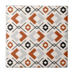 Scandinavian burnt orange gray and beige geometric ceramic tile<br><div class="desc">Burnt orange gray and beige geometric pattern</div>