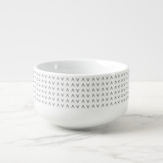 Scandinavian Chevron Minimalist Black & White Soup Mug