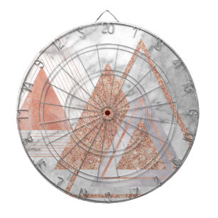 scandinavian chic rose gold geometric white marble dart board