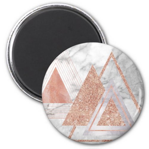 scandinavian chic rose gold geometric white marble magnet