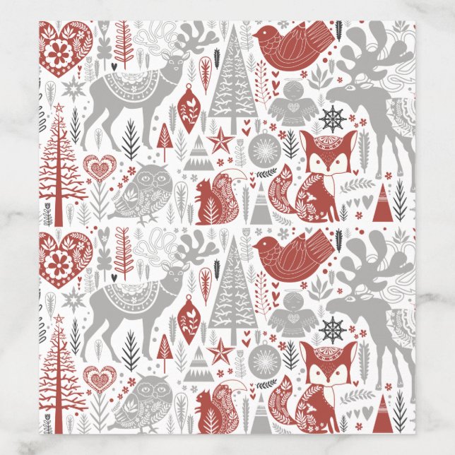 Scandinavian Christmas Animals Pattern Envelope Liner (Design)
