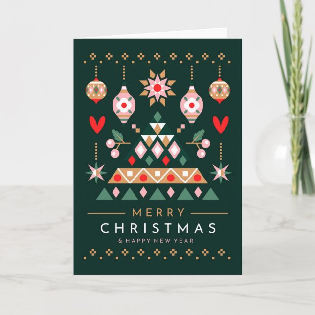 Scandinavian Christmas Design Holiday Card (Front)