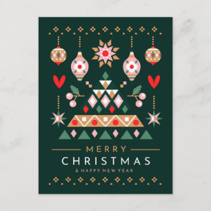 Scandinavian Christmas Design Holiday Postcard