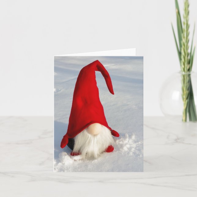 Scandinavian Christmas Gnome Holiday Card (Front)