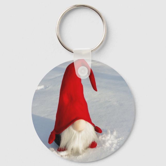 Scandinavian Christmas Gnome Keychain (Front)