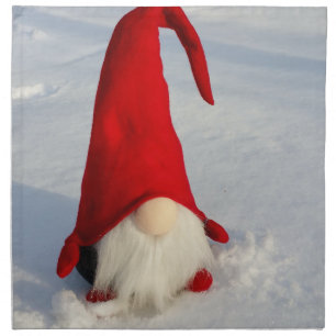 Scandinavian Christmas Gnome Napkin