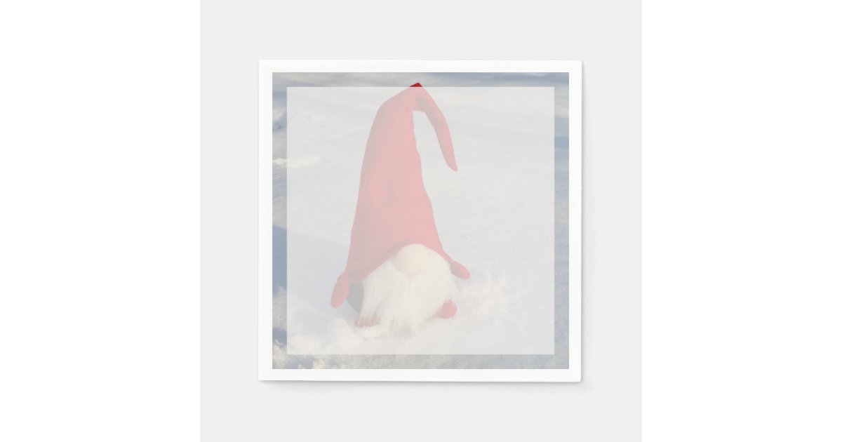 Scandinavian Christmas Gnome Paper Napkins