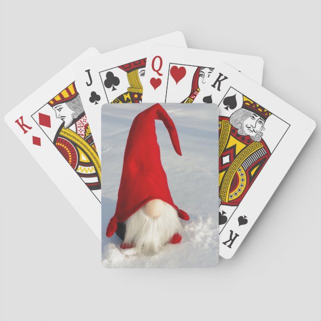 Scandinavian Christmas Gnome Poker Cards (Back)