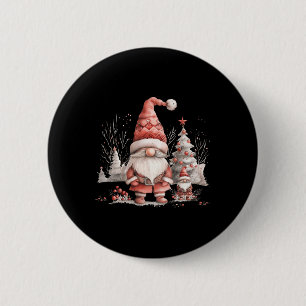 Scandinavian Christmas Gnome Red Berries T Shirt Button