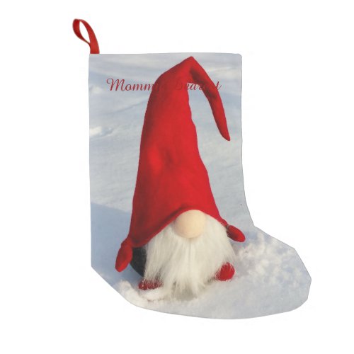 Scandinavian Christmas Gnome Small Christmas Stocking