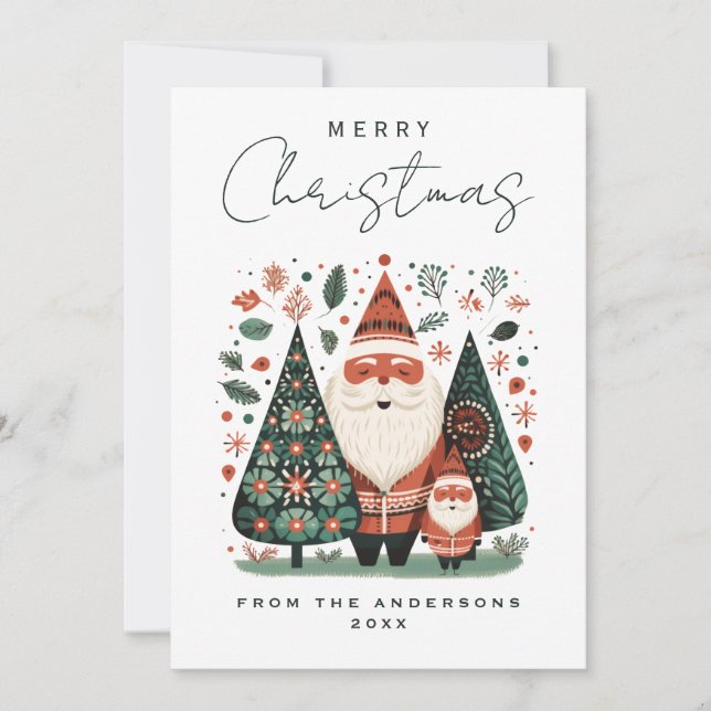 Scandinavian Christmas Holiday  Card (Front)