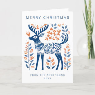Scandinavian Christmas Holiday Letterpress Thank You Card