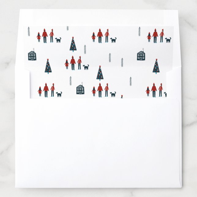 Scandinavian Christmas Nordic winter pattern Envelope Liner (In Envelope)