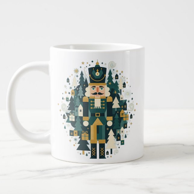 Scandinavian Christmas Nutcracker Giant Coffee Mug (Left)