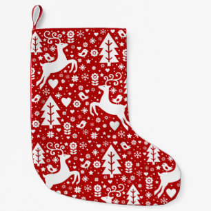 Scandinavian Christmas pattern Small Christmas Stocking