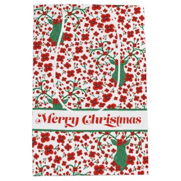 Scandinavian Christmas Pattern w Antlers and Birds