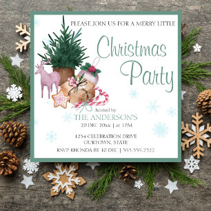 Scandinavian christmas pine decoration merry littl invitation