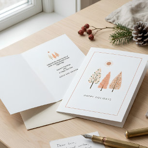 Scandinavian Christmas Pine Tree Modern Minimalist Holiday Card