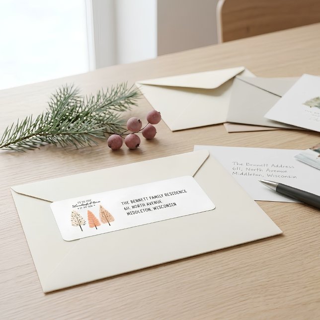 Scandinavian Christmas Pine Tree Return Address Label (Creator Uploaded)