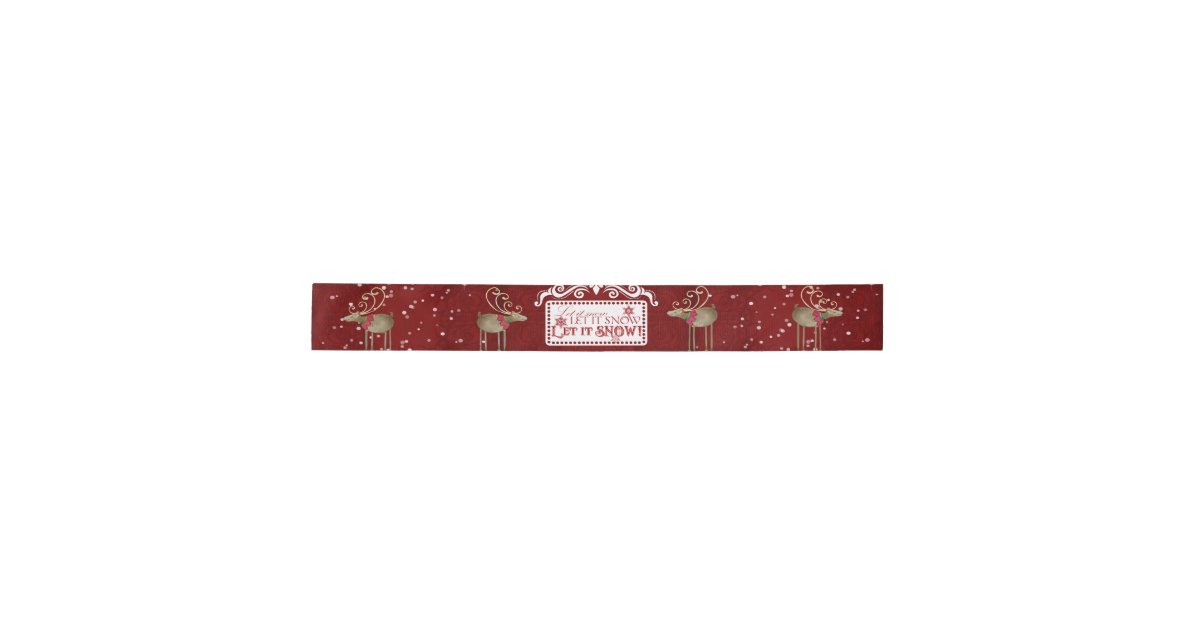 Nordic snowflakes on a red background printed on 5/8 white single face  satin, 10 yards