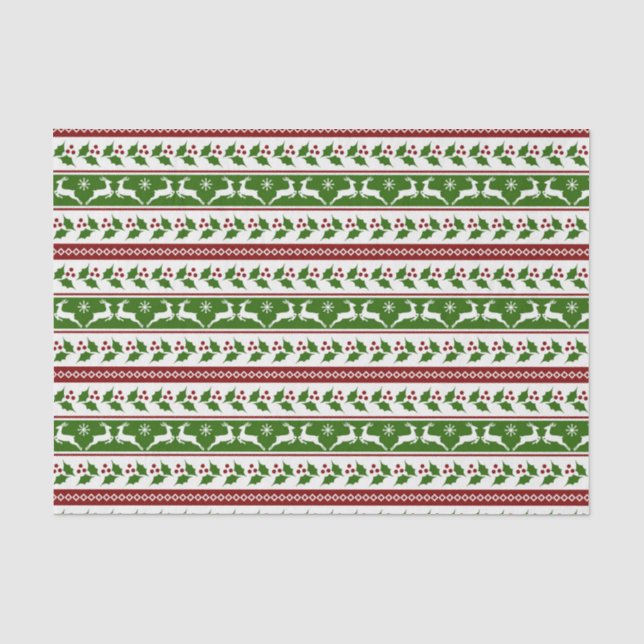 Scandinavian Christmas Reindeer Tissue Paper (Front)