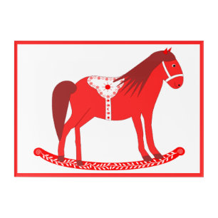 Scandinavian Christmas Rocking Horse Acrylic Print