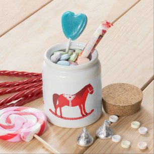 Scandinavian Christmas Rocking Horse Candy Jar