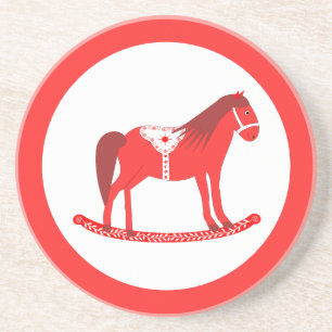 Scandinavian Christmas Rocking Horse Coaster