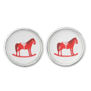Scandinavian Christmas Rocking Horse Cufflinks