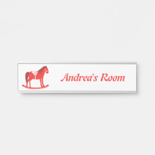Scandinavian Christmas Rocking Horse Custom Door Sign