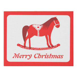 Scandinavian Christmas Rocking Horse Custom Faux Canvas Print