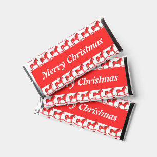 Scandinavian Christmas Rocking Horse Custom Hershey Bar Favors