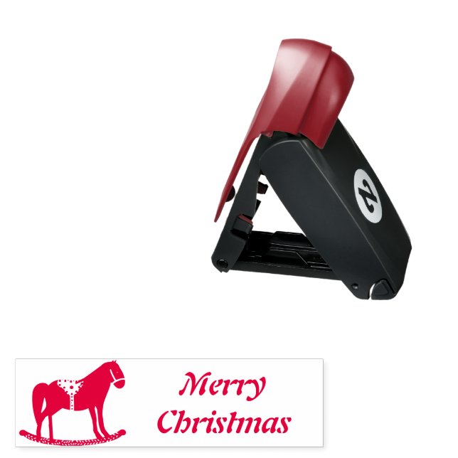 Scandinavian Christmas Rocking Horse Custom Pocket Stamp (Open with Design)