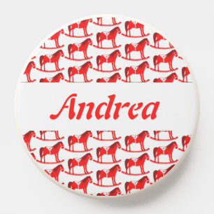 Scandinavian Christmas Rocking Horse Custom PopSocket