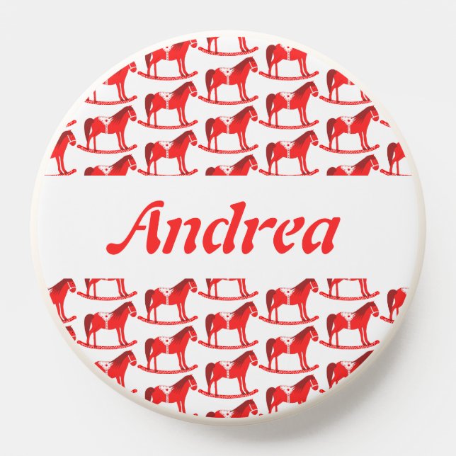Scandinavian Christmas Rocking Horse Custom PopSocket (Popsocket)