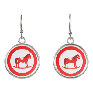 Scandinavian Christmas Rocking Horse Earrings