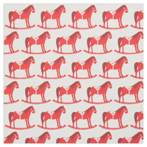 Scandinavian Christmas Rocking Horse Fabric
