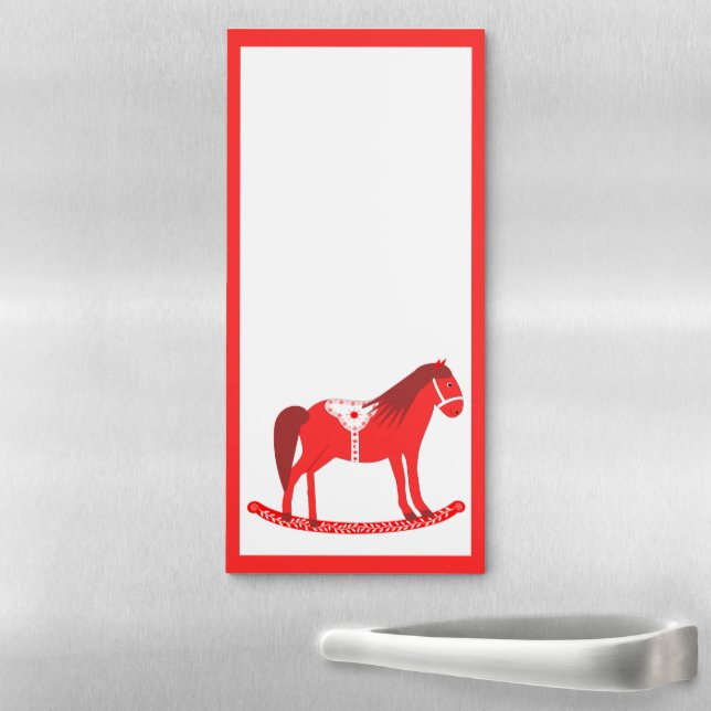 Scandinavian Christmas Rocking Horse Magnetic Notepad (In Situ)