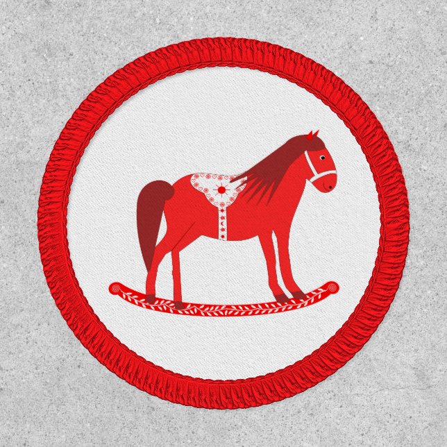 Scandinavian Christmas Rocking Horse Patch (Front)