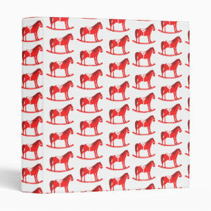 Scandinavian Christmas Rocking Horse Patterned 3 Ring Binder