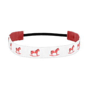 Scandinavian Christmas Rocking Horse Patterned Athletic Headband