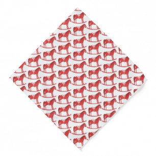 Scandinavian Christmas Rocking Horse Patterned Bandana