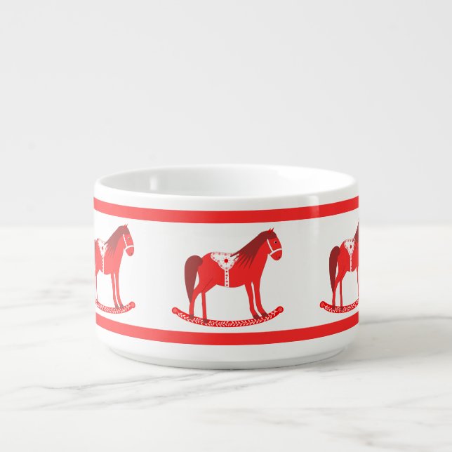 Scandinavian Christmas Rocking Horse Patterned Bowl (Center)
