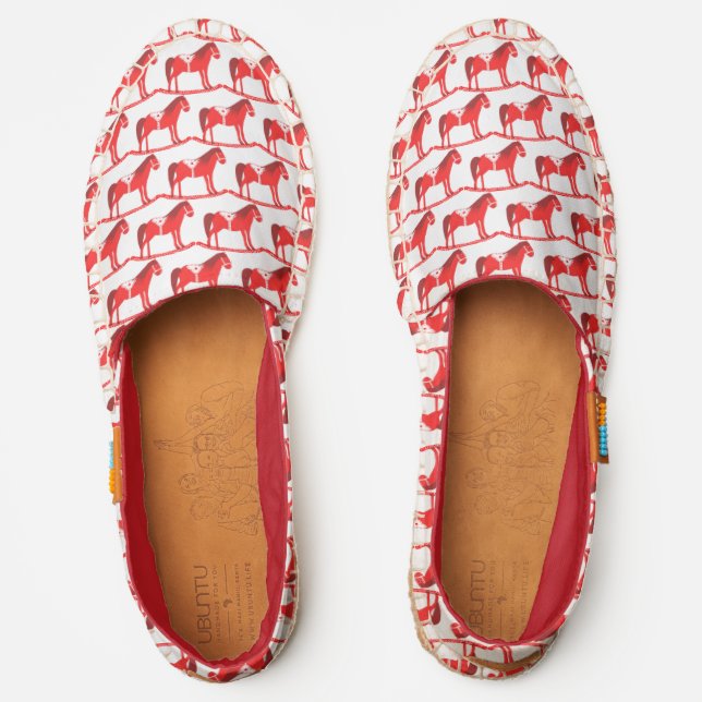Scandinavian Christmas Rocking Horse Patterned Espadrilles (Front)
