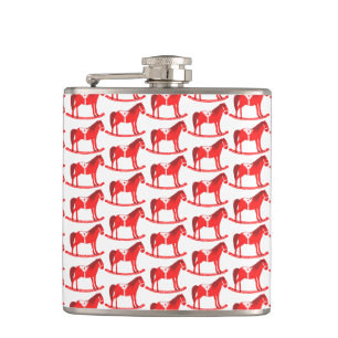 Scandinavian Christmas Rocking Horse Patterned Flask