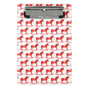 Scandinavian Christmas Rocking Horse Patterned Mini Clipboard