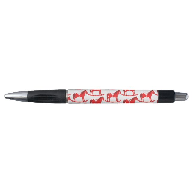 Scandinavian Christmas Rocking Horse Patterned Pen (Front)