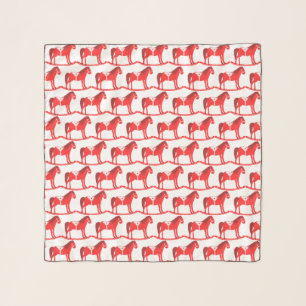 Scandinavian Christmas Rocking Horse Patterned Scarf